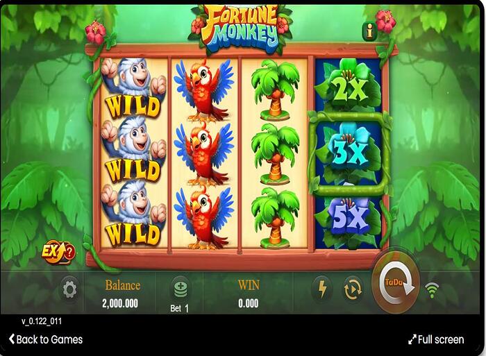 Ganho máximo de 1500x no Fortune Monkey com todas as funcionalidades ativas