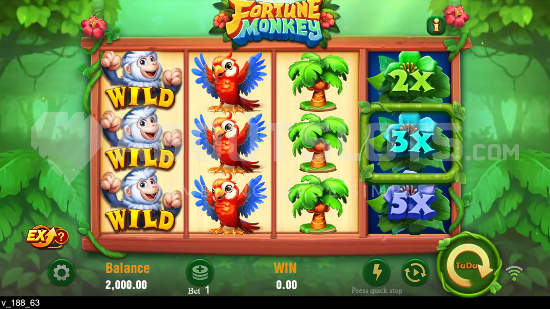 Fortune Monkey - Interface de Controles